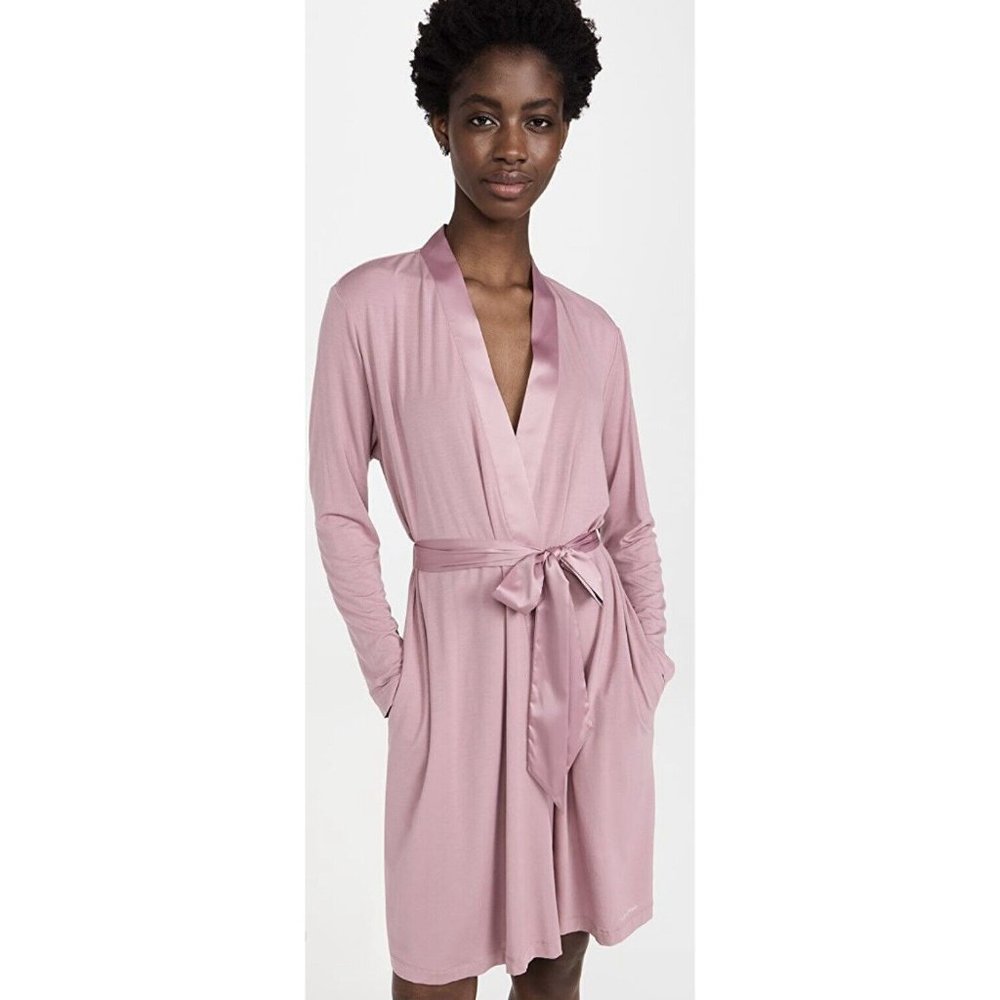 Calvin Klein QS6529 Womens Modal Satin Sleep Robe M/L Medium Large Pink New - Picture 1 of 8